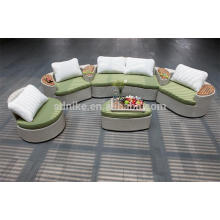 DE- (561) conjunto de sofá de esquina de balcón de ratán de muebles hechos a mano